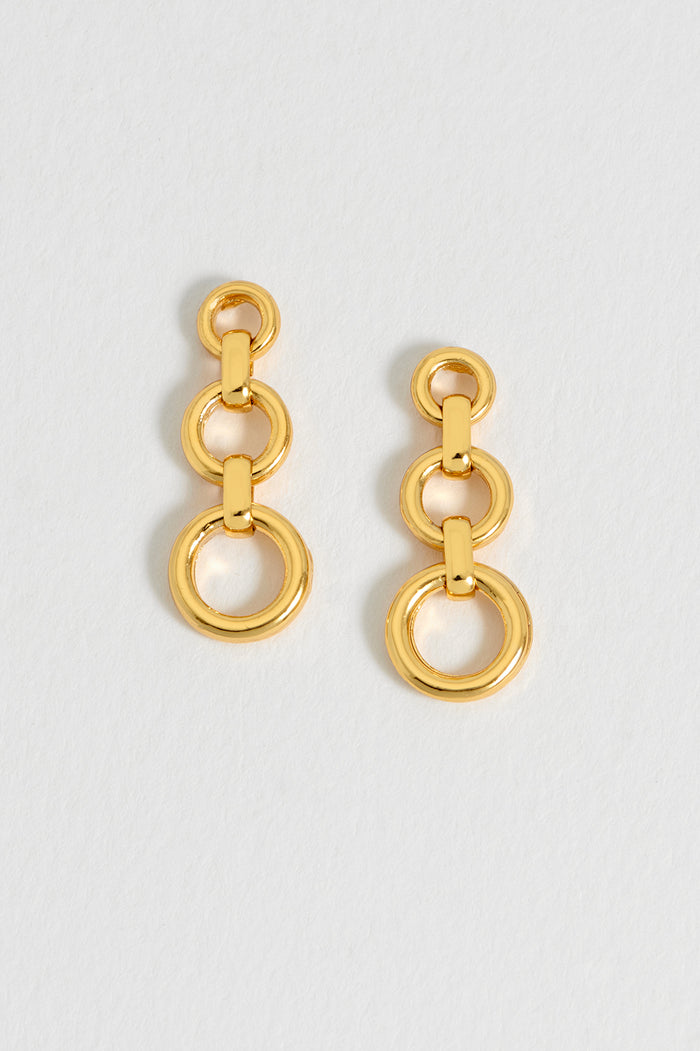 estella bartlett Graduated Round Link Drop Earrings Waterproof PVD Gold Plated