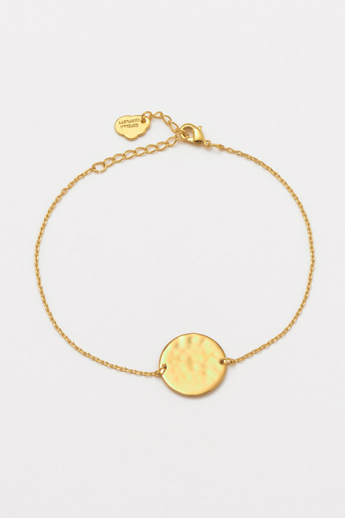 estella bartlett Hammered Disc Bracelet Gold Plated Packaging Message: All You Need Is Love