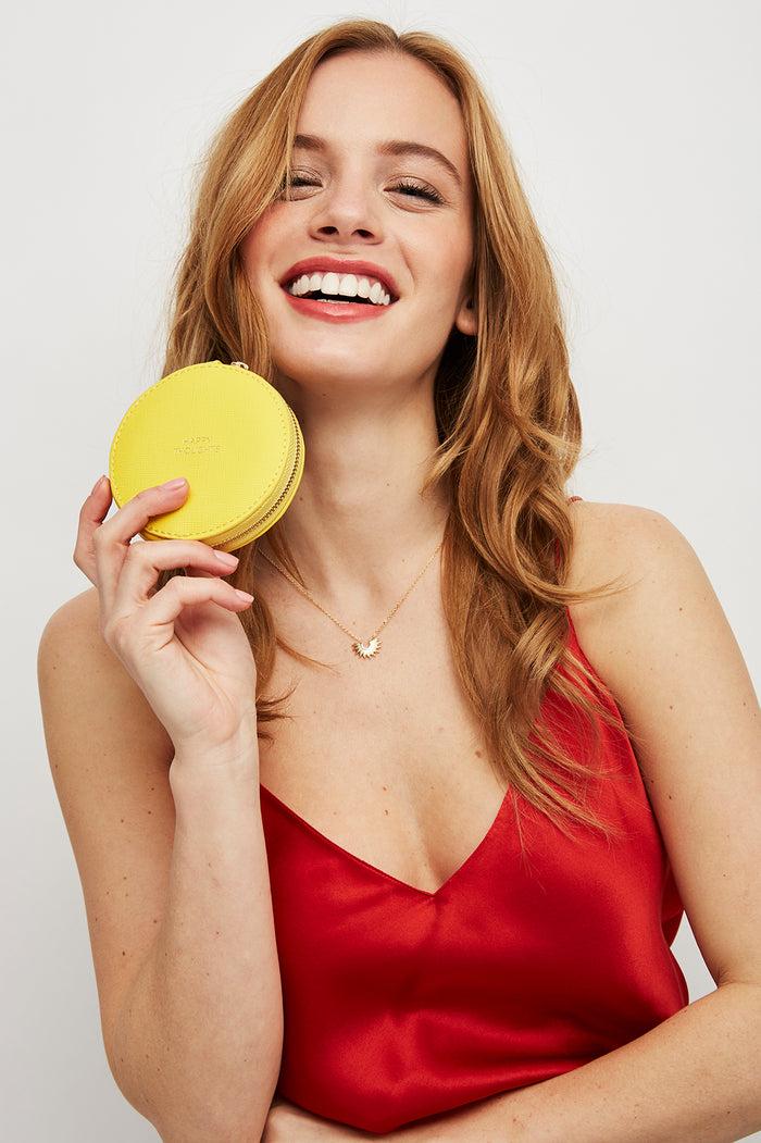 Estella Bartlett Happy Thoughts Circle Coin Purse Yellow