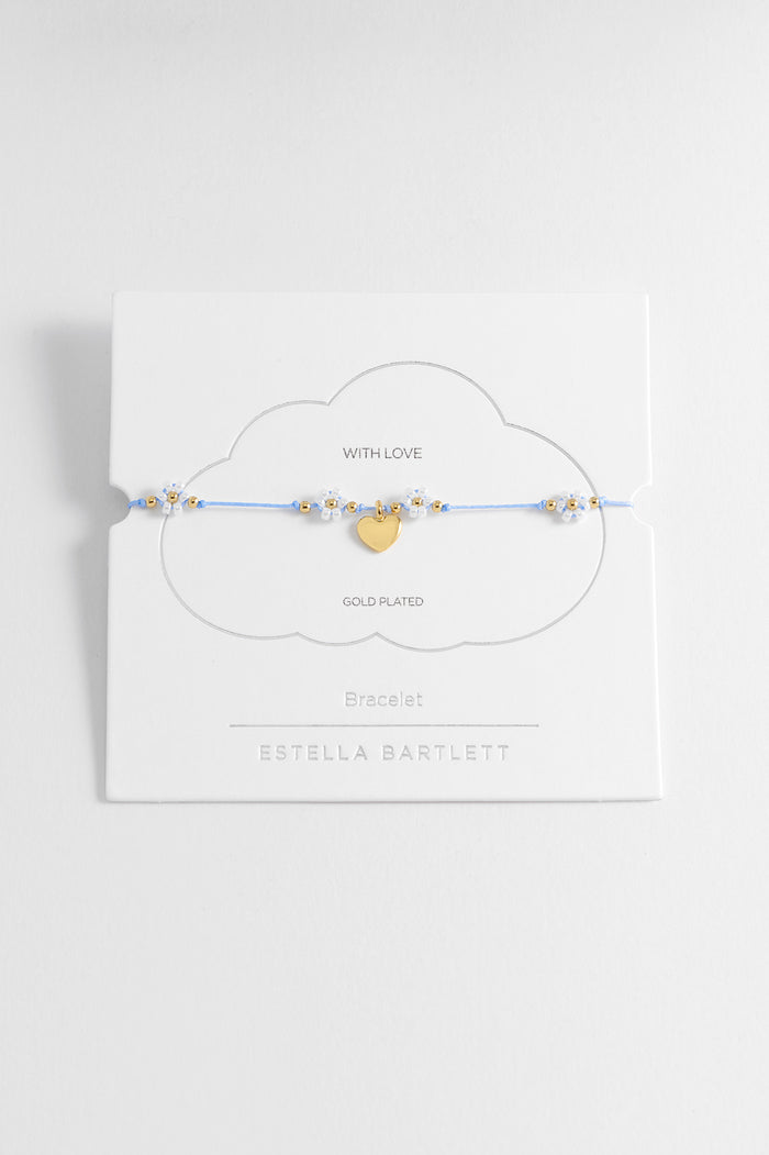 estella bartlett Heart Flower Miyuki Bracelet Gold Plated Packaging Message: With Love
