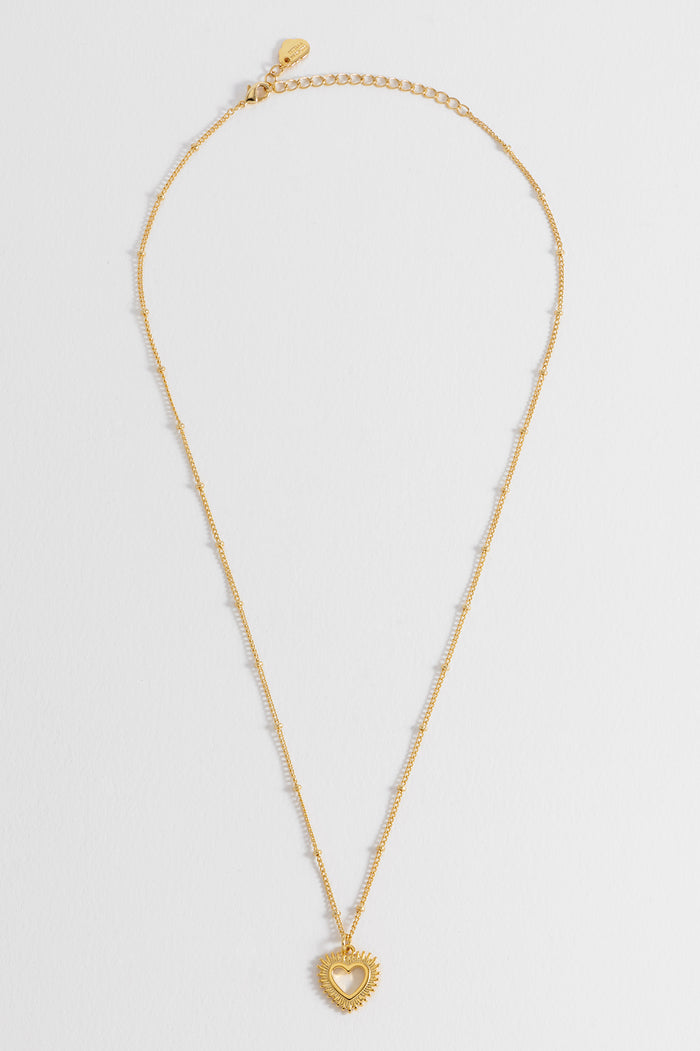 Estella Bartlett Heartburst Pendant Necklace Gold Plated Packaging Message: SOFT HEART SWEET SOUL