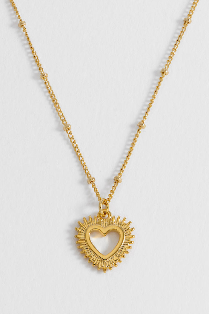 Estella Bartlett Heartburst Pendant Necklace Gold Plated Packaging Message: SOFT HEART SWEET SOUL