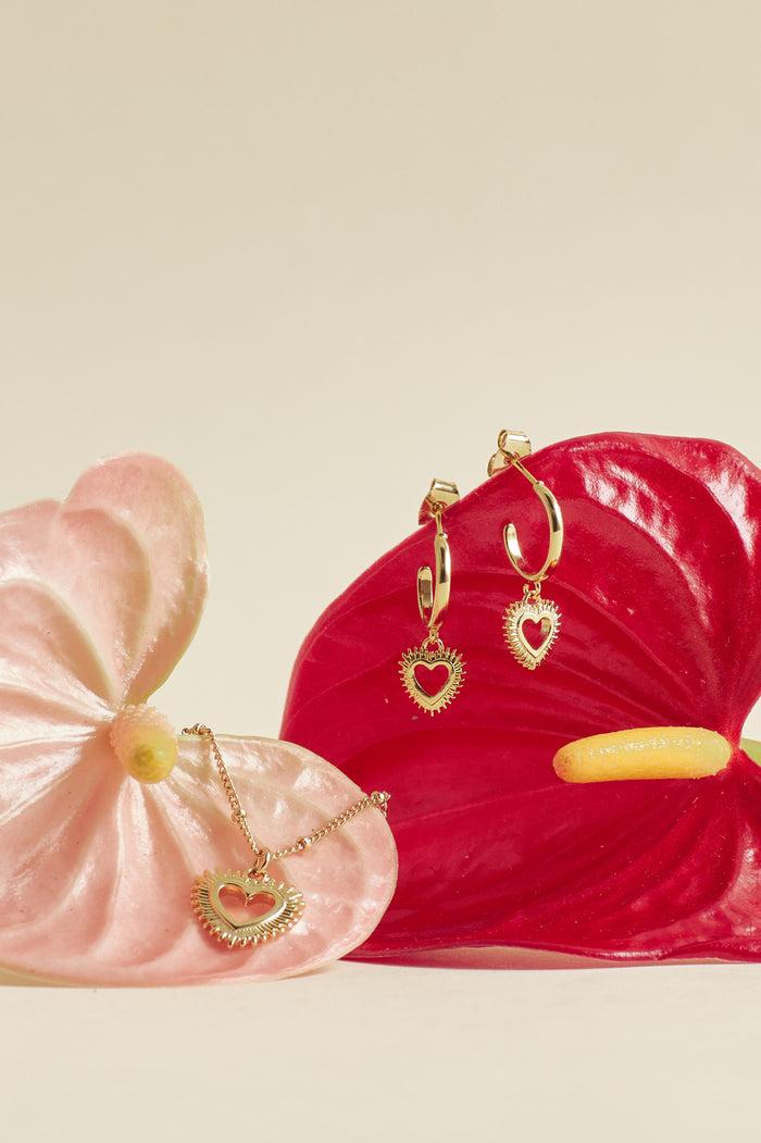 Estella Bartlett Heartburst Pendant Necklace Gold Plated Packaging Message: SOFT HEART SWEET SOUL