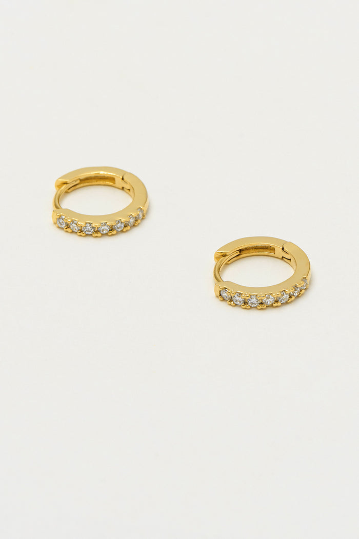 estella bartlett Hoop Earrings with White CZ Gold Plated