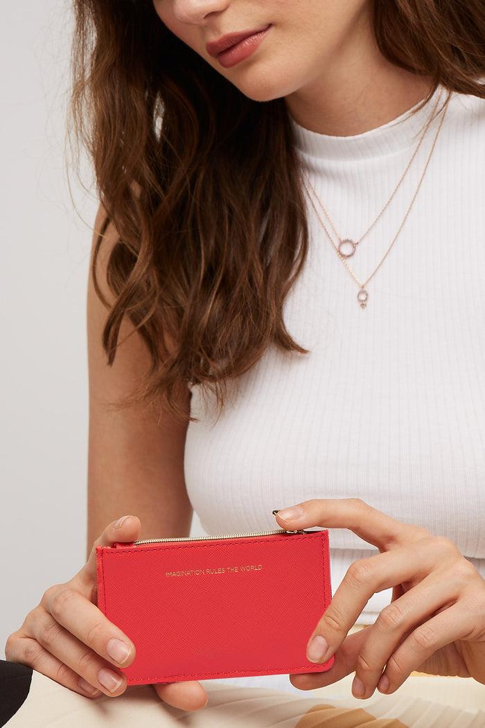 Estella Bartlett Imagination Rules The World Card Purse Coral