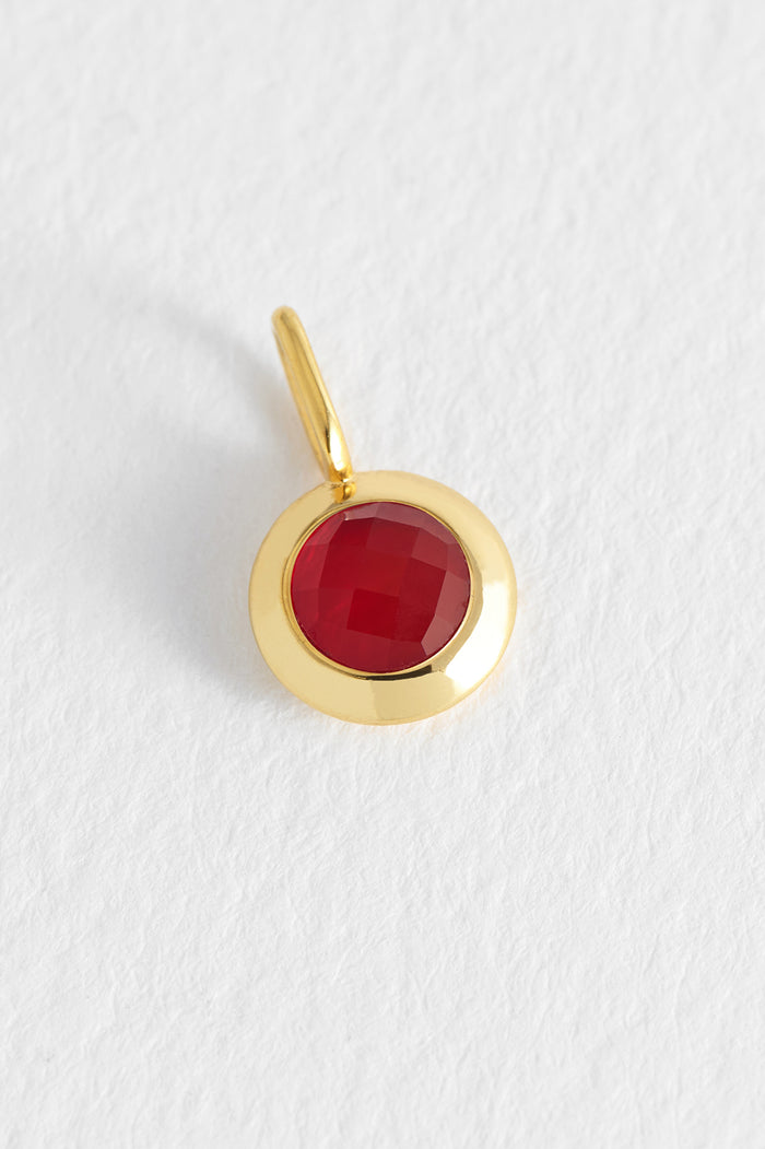 estella bartlett January Birthstone Charm Gold Plated | Red Onyx