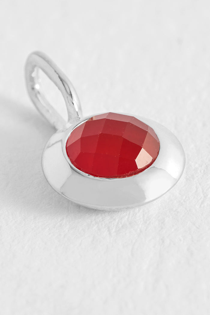 Estella Bartlett January Birthstone Charm Silver Plated | Red Onyx