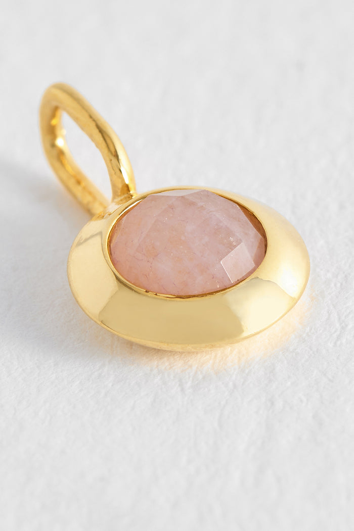 Estella Bartlett July Birthstone Charm Gold Plated | Rhodonite