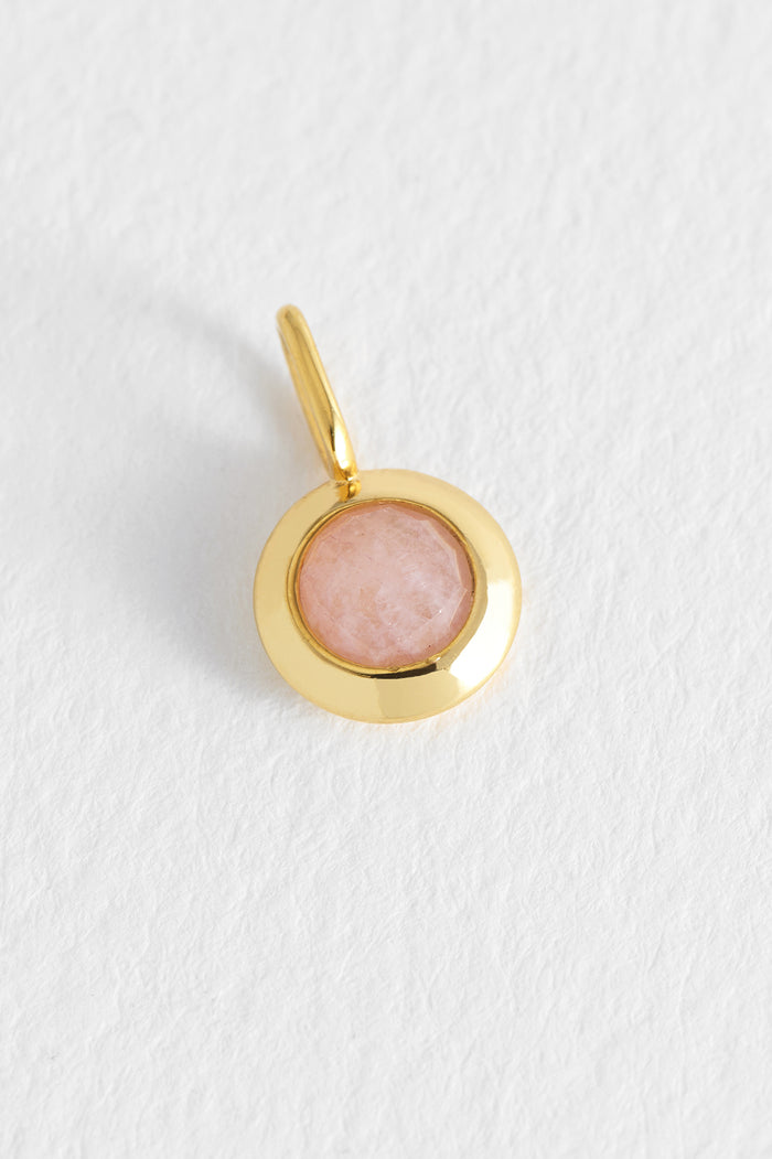 estella bartlett July Birthstone Charm Gold Plated | Rhodonite