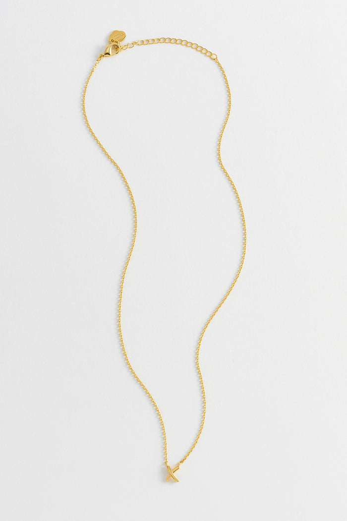 Estella Bartlett Kiss Necklace Gold Plated Packaging Message: With Love