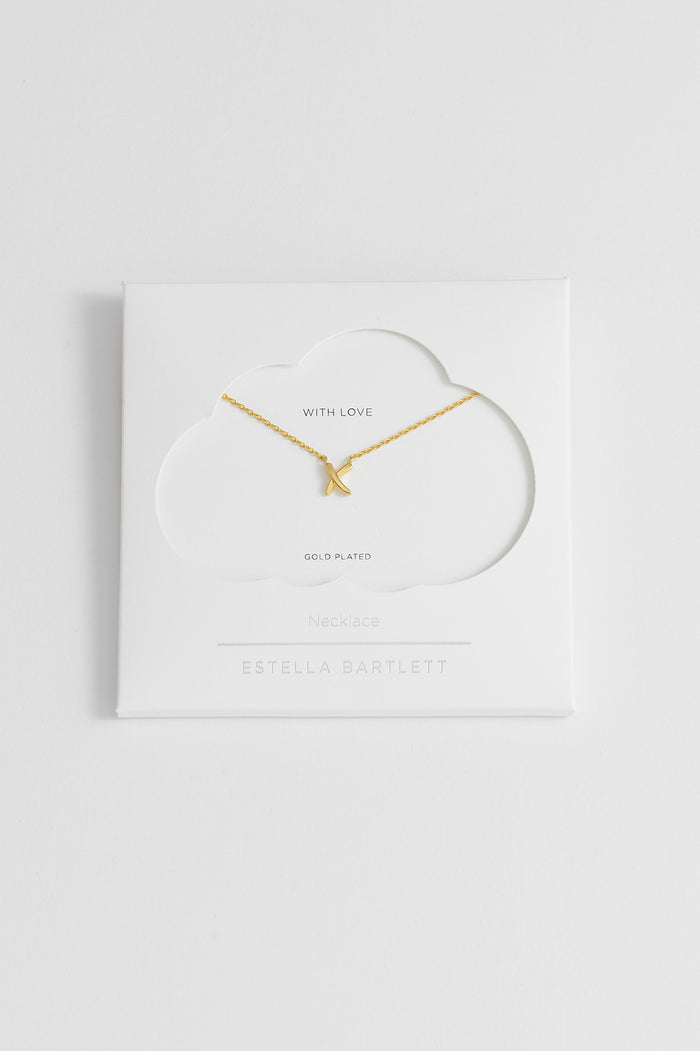 estella bartlett Kiss Necklace Gold Plated Packaging Message: With Love