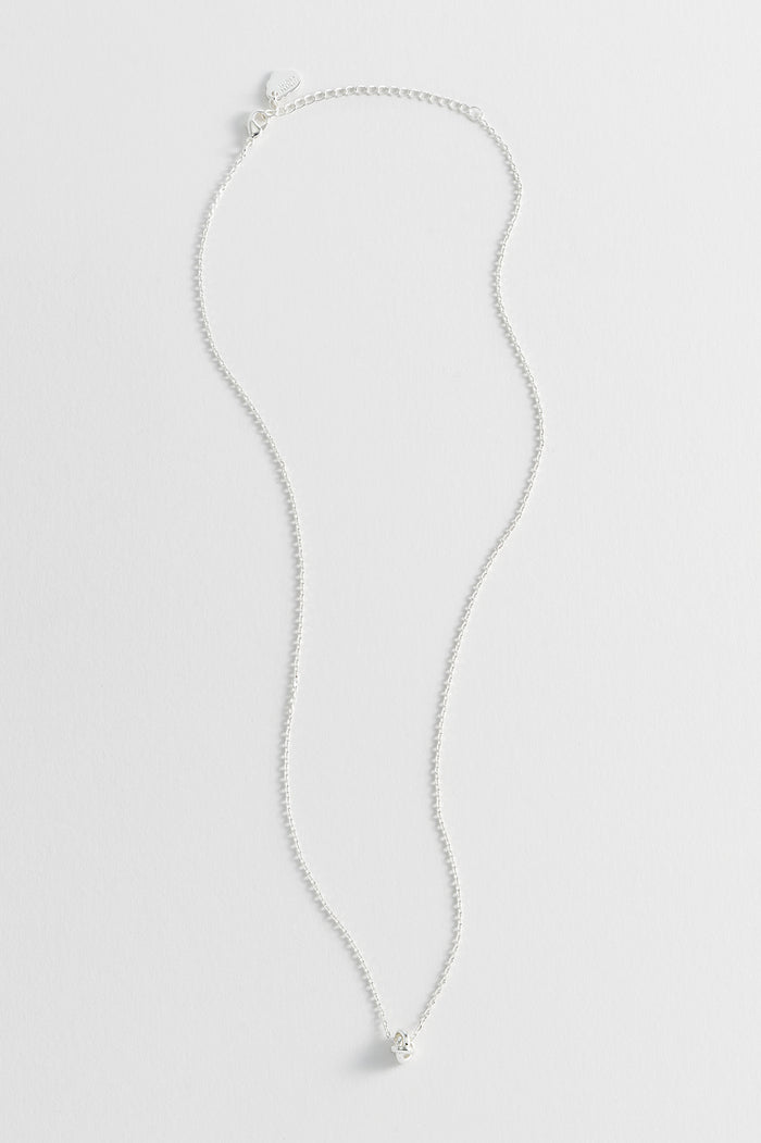 Estella Bartlett Knot Charm Necklace Silver Plated Packaging Message: Love Me Knot