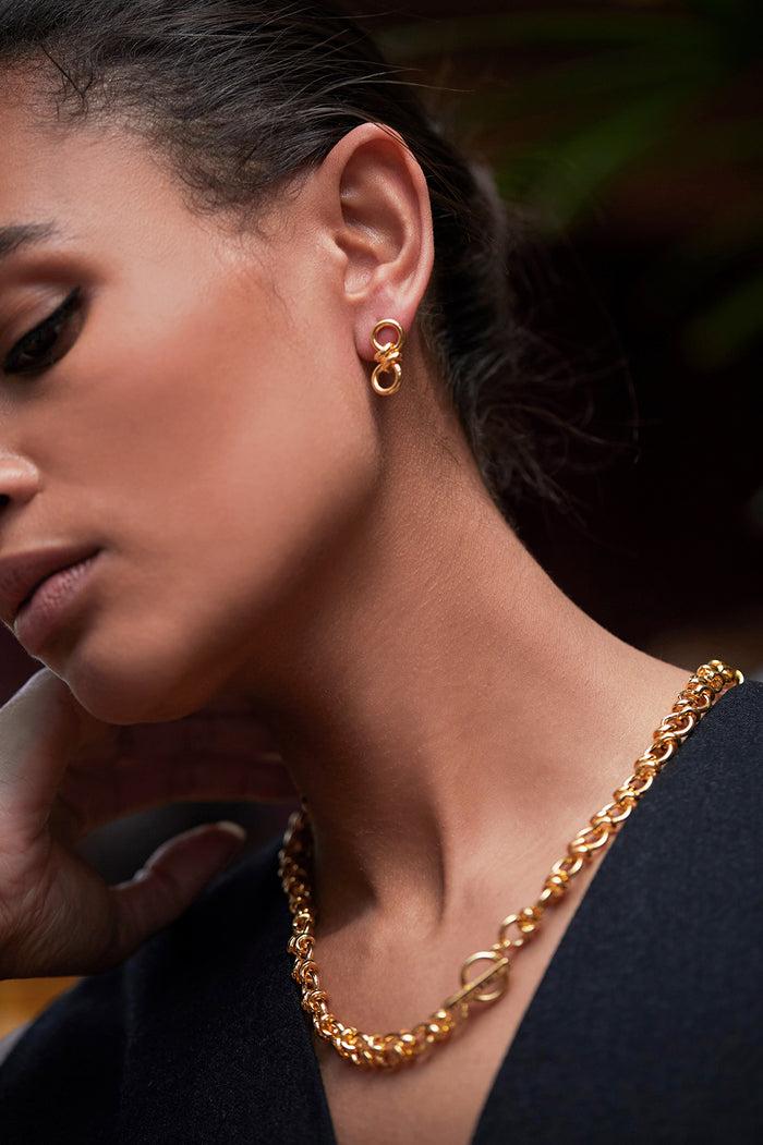 Estella Bartlett Knot Link T-Bar Necklace Gold Plated