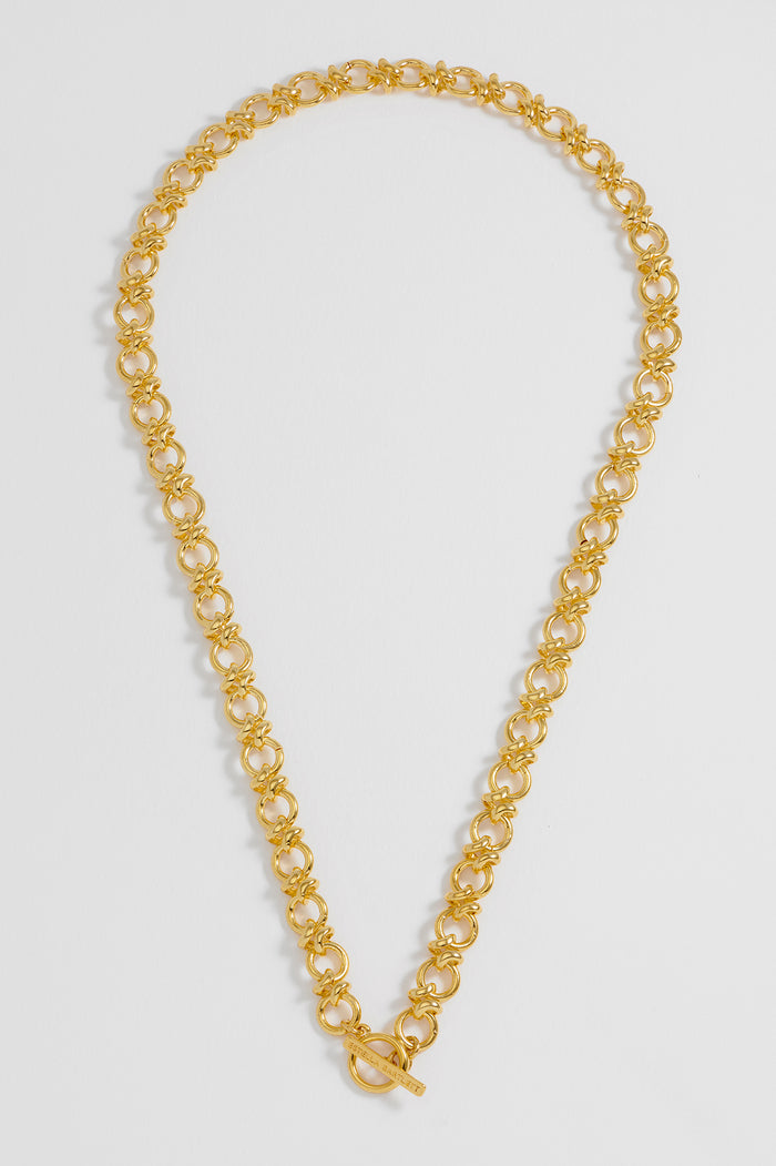 Estella Bartlett Knot Link T-Bar Necklace Gold Plated