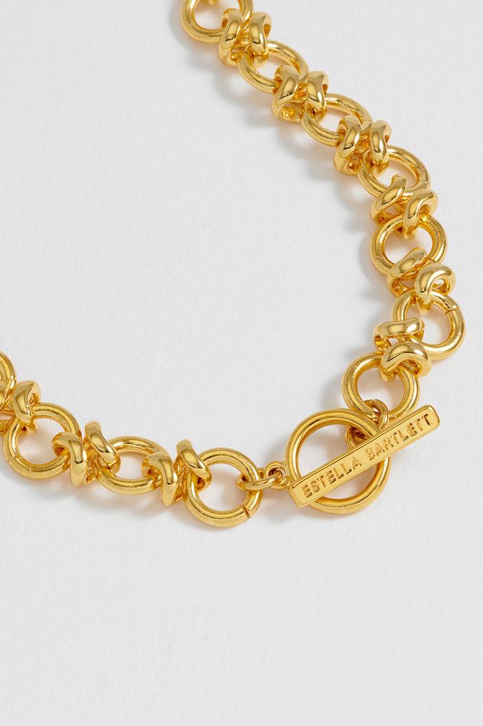 Estella Bartlett Knot Link T-Bar Necklace Gold Plated