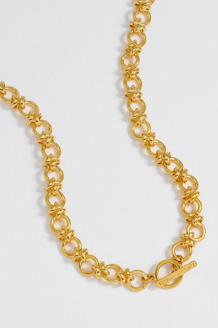 estella bartlett Knot Link T-Bar Necklace Gold Plated