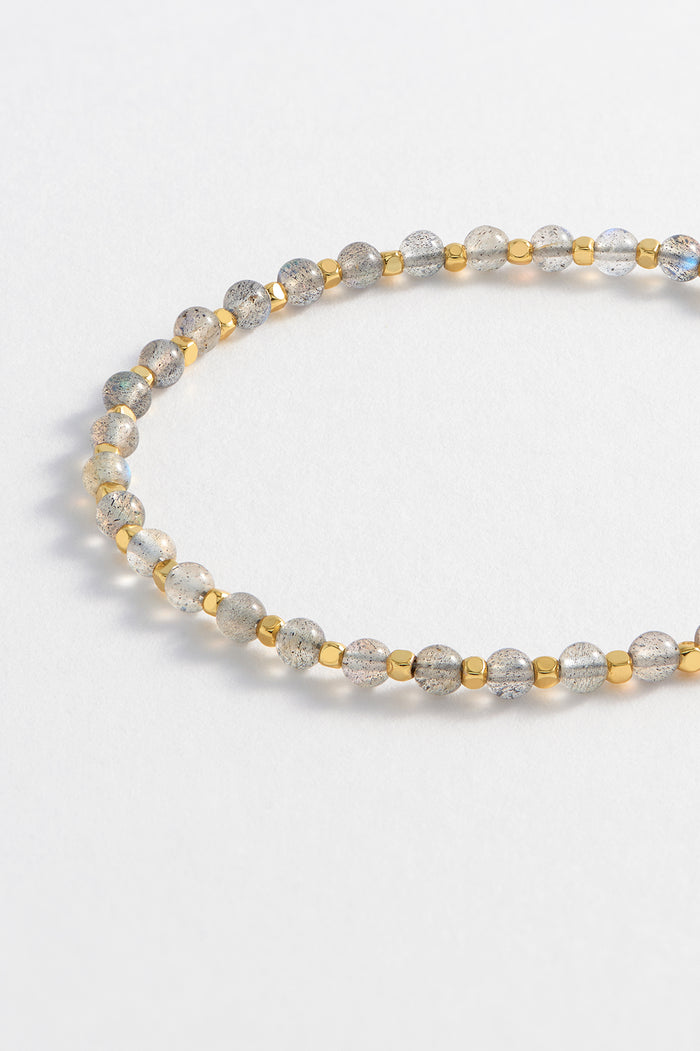 Estella Bartlett Labradorite Gemstone Amelia Bracelet Gold Plated | Courage Packaging Message: Courage