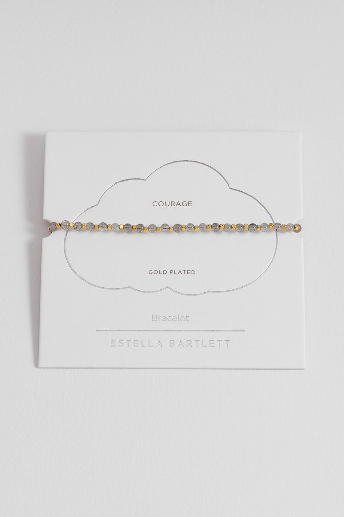estella bartlett Labradorite Gemstone Amelia Bracelet Gold Plated | Courage Packaging Message: Courage