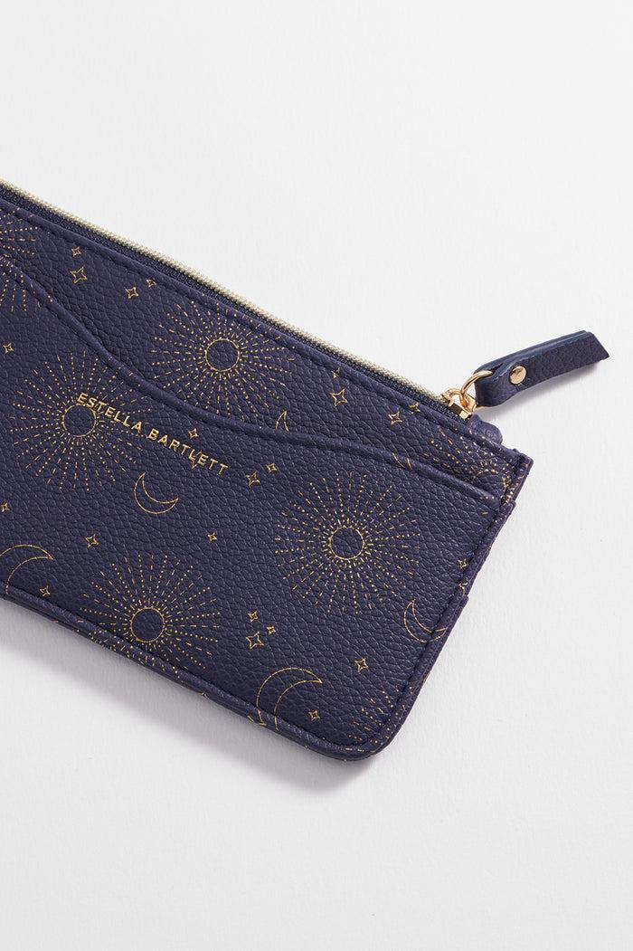 Estella Bartlett Large Card Purse Navy Celestial Print