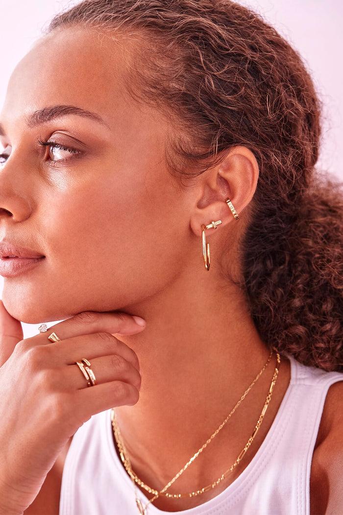 Estella Bartlett Large Chunky Hoop Earrings Gold Plated