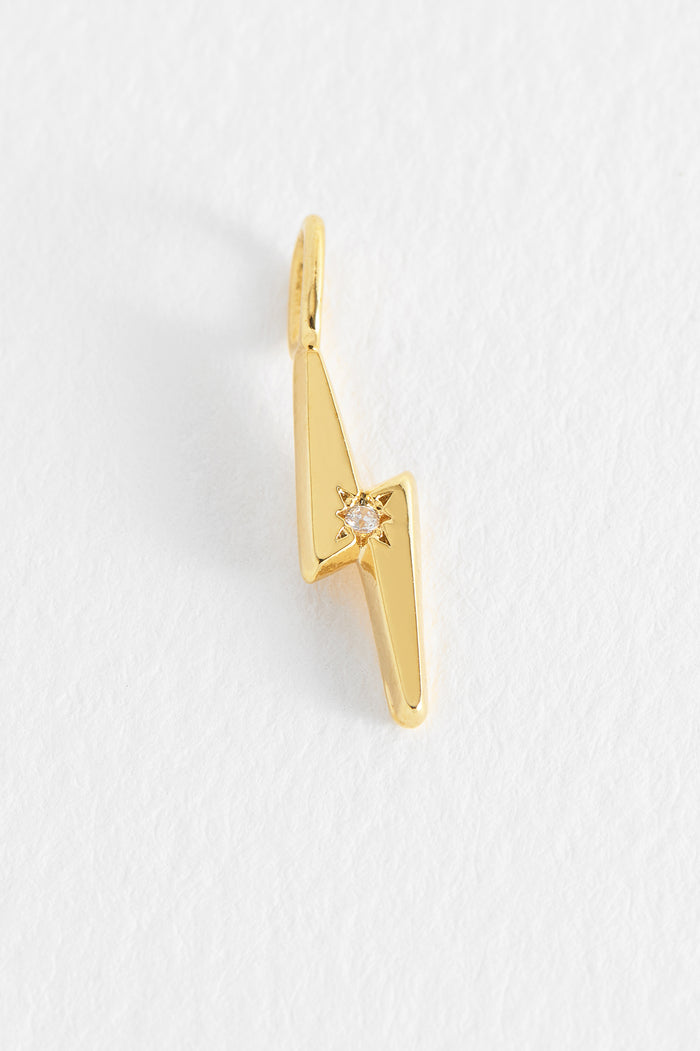 estella bartlett Lightning Bolt CZ Charm Gold Plated