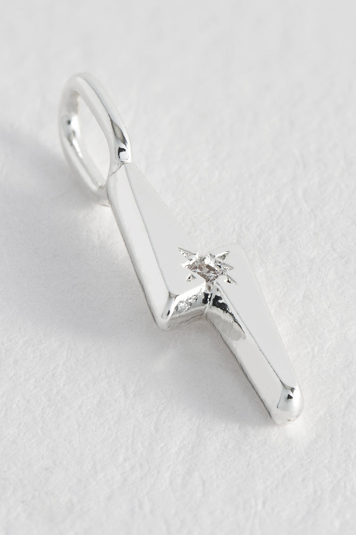 Estella Bartlett Lightning Bolt CZ Charm Silver Plated | Silver Plated