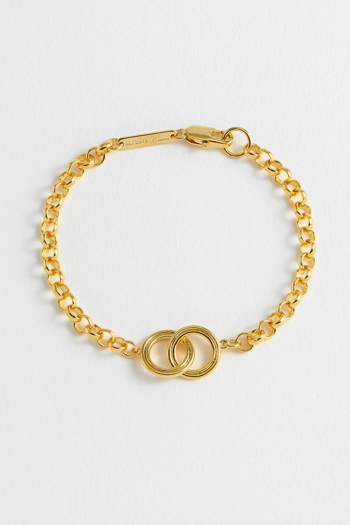 estella bartlett Linked Grooved Circles Bracelet Gold Plated