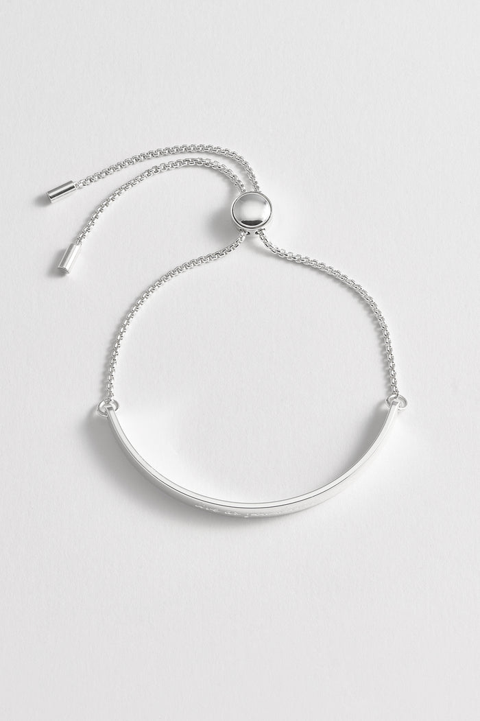 Estella Bartlett Live As You Dream Slider Bangle Silver Plated Packaging Message: Live As You Dream