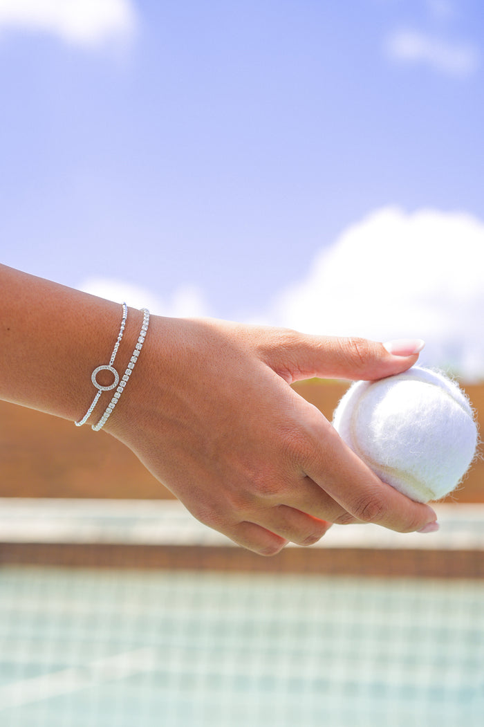 Estella Bartlett Louise CZ Circle Bracelet Silver Plated Packaging Message: Love