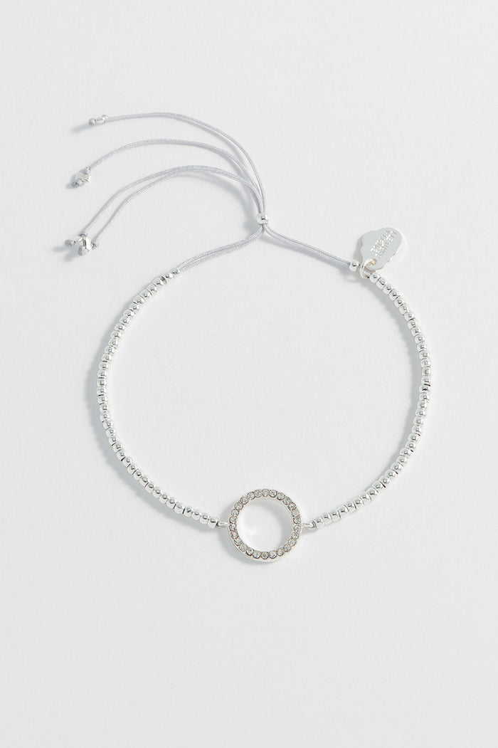 Estella Bartlett Louise CZ Circle Bracelet Silver Plated Packaging Message: Love