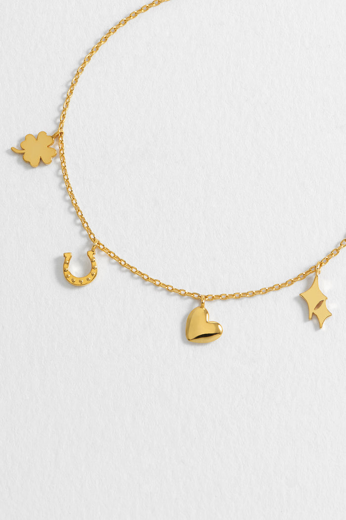 Estella Bartlett Love And Luck Charm Bracelet Gold Plated Packaging Message: Luck