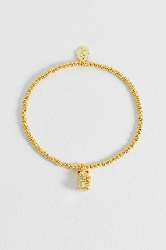 Estella Bartlett Lucky Cat Sienna Bracelet Gold Plated Packaging Message: Lucky You