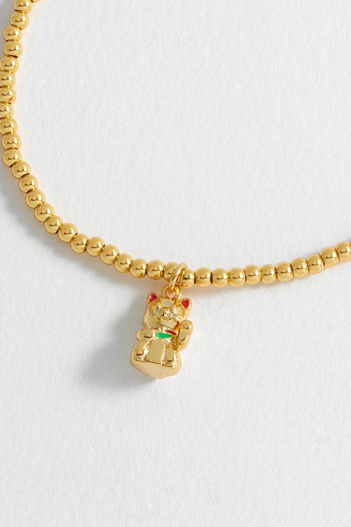Estella Bartlett Lucky Cat Sienna Bracelet Gold Plated Packaging Message: Lucky You