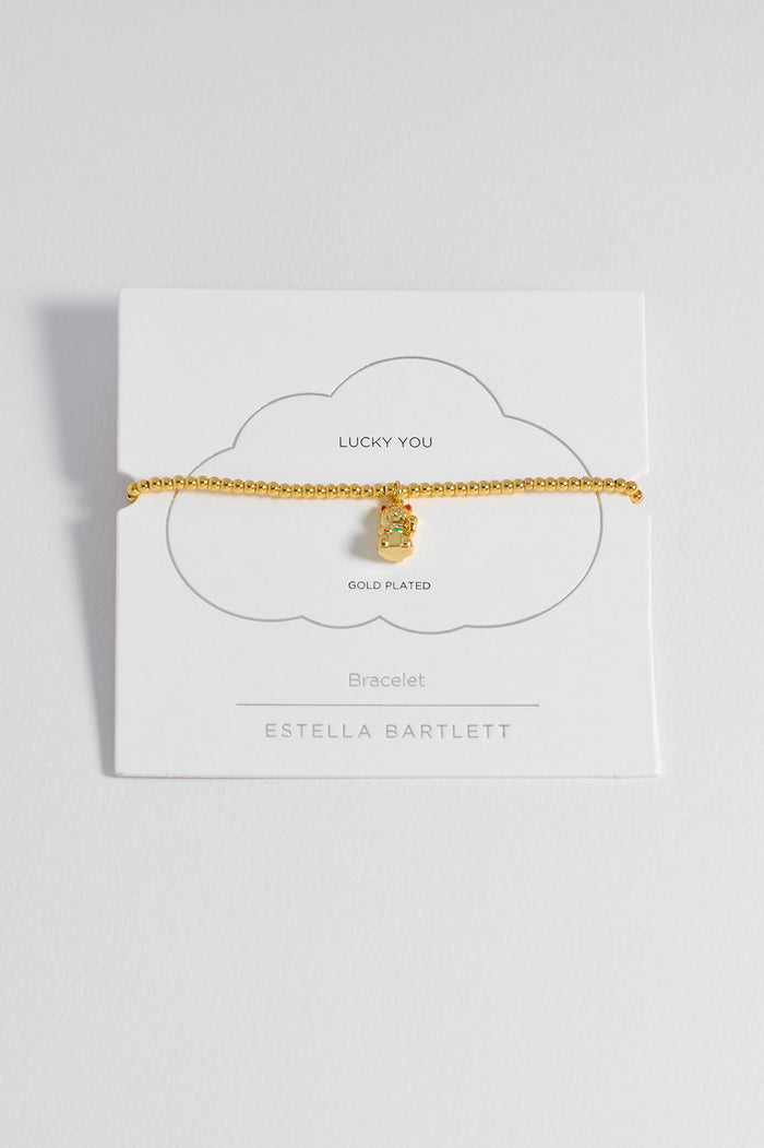 estella bartlett Lucky Cat Sienna Bracelet Gold Plated Packaging Message: Lucky You