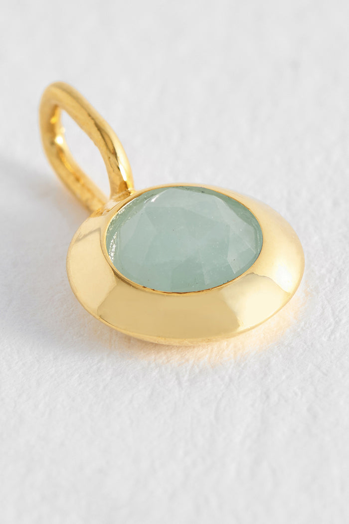 Estella Bartlett March Birthstone Charm Gold Plated | Aqua Chalcedony