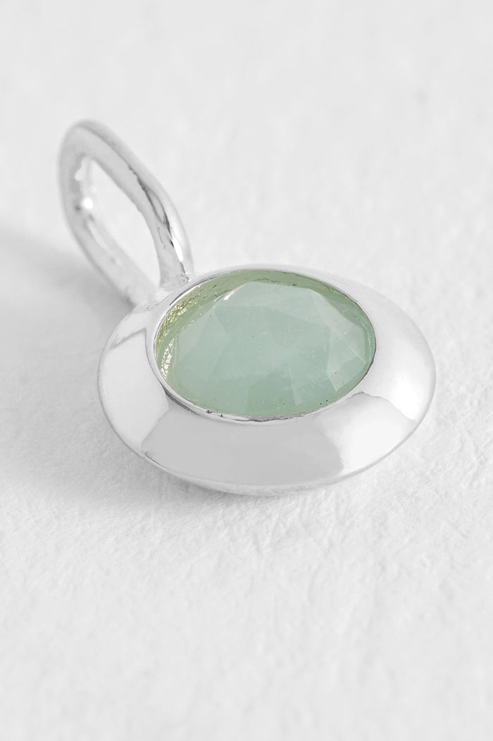 Estella Bartlett March Birthstone Charm Silver Plated | Aqua Chalcedony