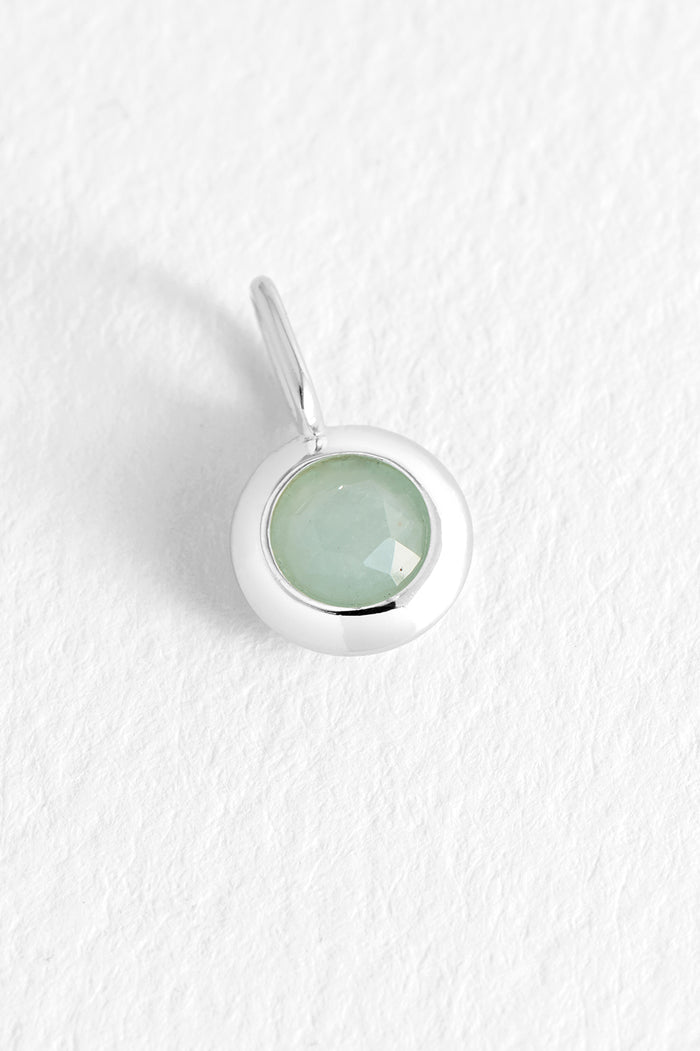 estella bartlett March Birthstone Charm Silver Plated | Aqua Chalcedony