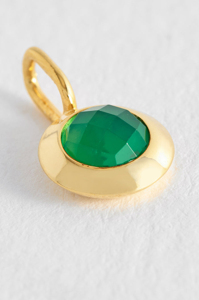 Estella Bartlett May Birthstone Charm Gold Plated | Green Onyx