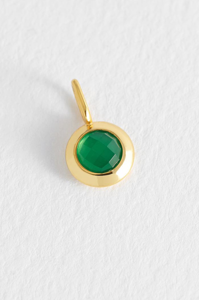 estella bartlett May Birthstone Charm Gold Plated | Green Onyx
