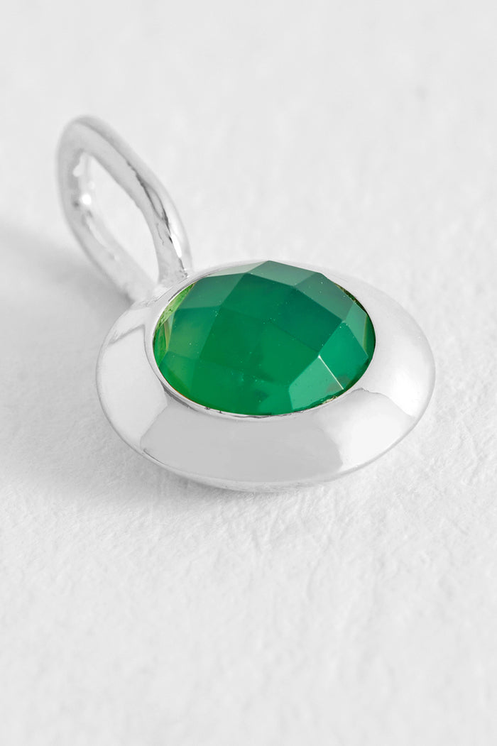 Estella Bartlett May Birthstone Charm Silver Plated | Green Onyx