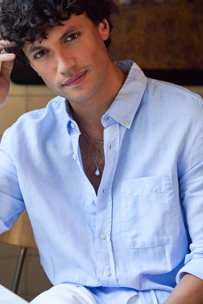 Estella Bartlett Men's Ball Chain Necklace Waterproof PVD Rhodium Plated