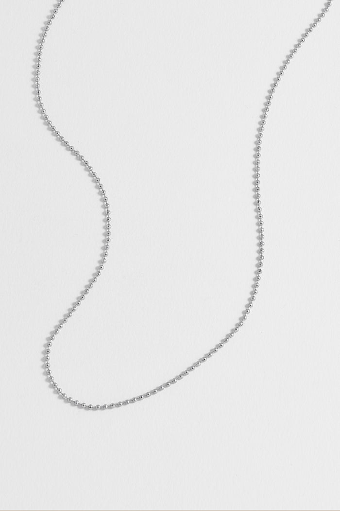 Estella Bartlett Men's Ball Chain Necklace Waterproof PVD Rhodium Plated