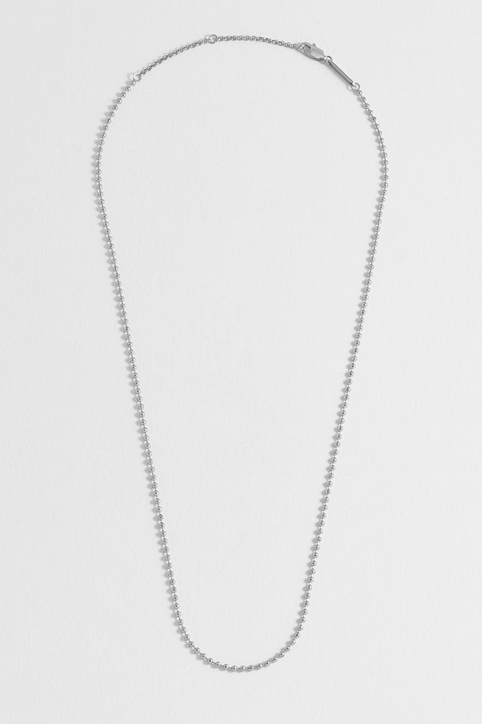 estella bartlett Men's Ball Chain Necklace Waterproof PVD Rhodium Plated