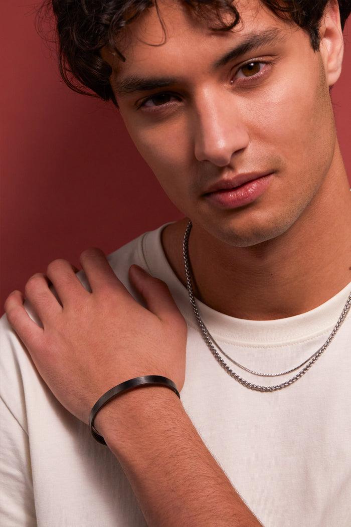 Estella Bartlett Men's Cuff Bracelet Gunmetal Plated