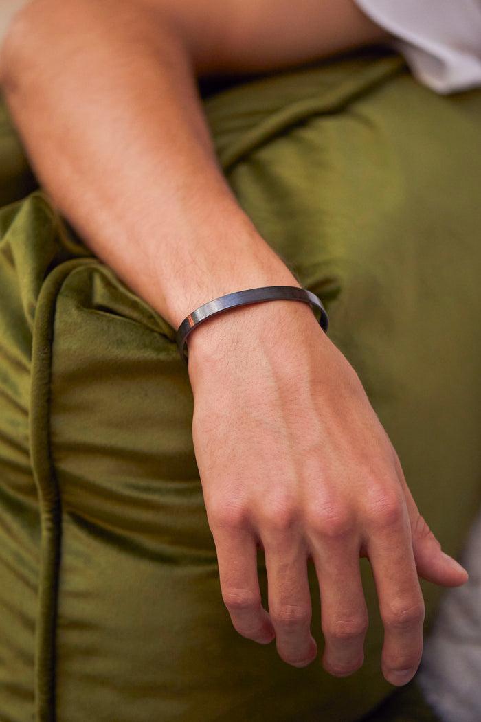 estella bartlett Men's Cuff Bracelet Gunmetal Plated