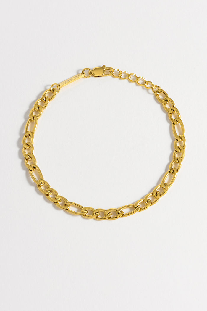 estella bartlett Men's Figaro Chain Bracelet Waterproof PVD Gold Plated