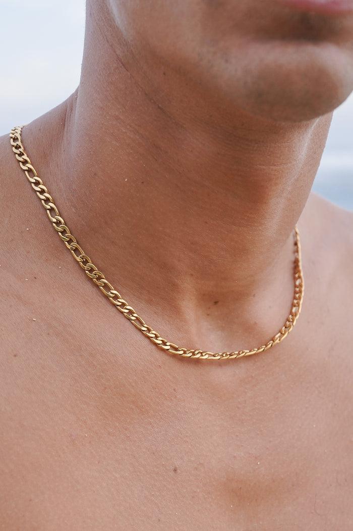 Estella Bartlett Men's Figaro Chain Necklace Waterproof PVD Gold Plated