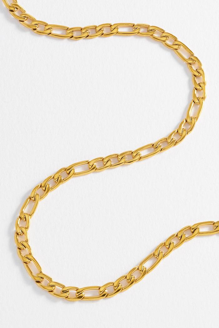 estella bartlett Men's Figaro Chain Necklace Waterproof PVD Gold Plated