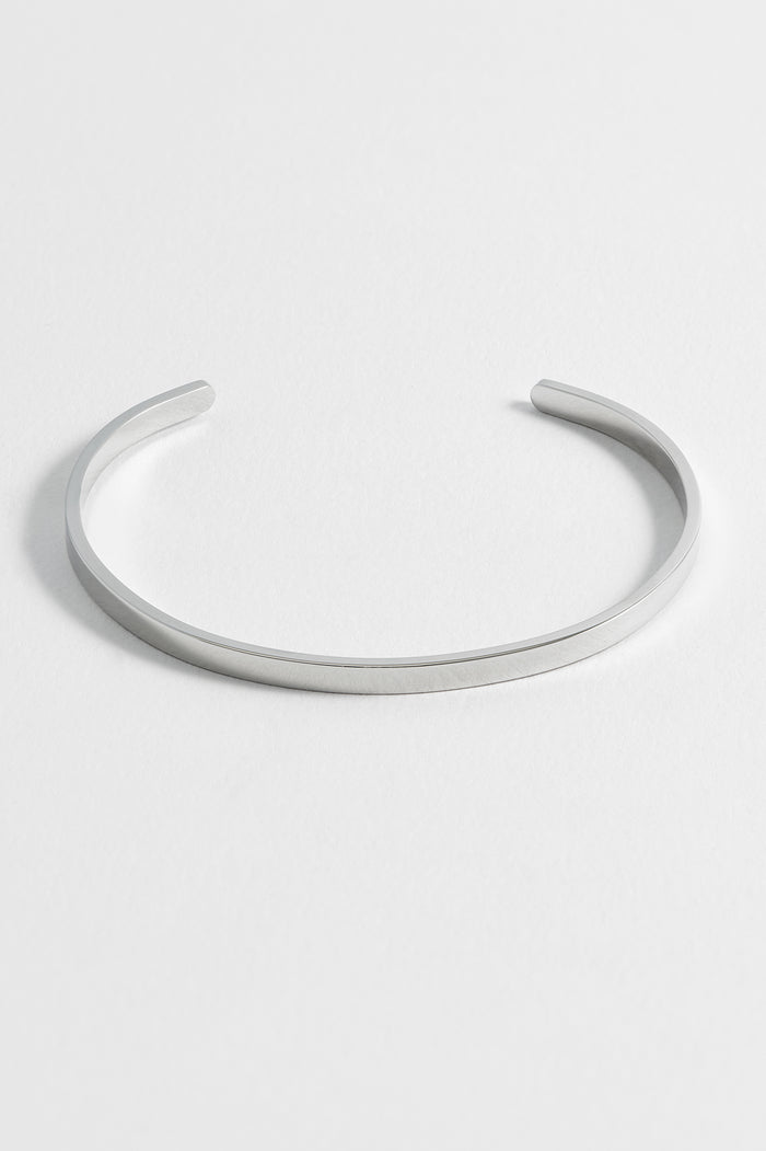 estella bartlett Men's Fine Bangle Waterproof PVD Rhodium Plated estella bartlett Men's Fine Bangle Waterproof PVD Rhodium Plated