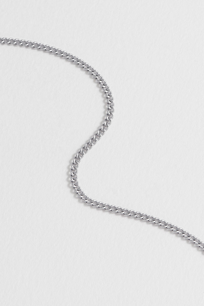 Estella Bartlett Men's Fine Curb Chain Bracelet Waterproof PVD Rhodium Plated